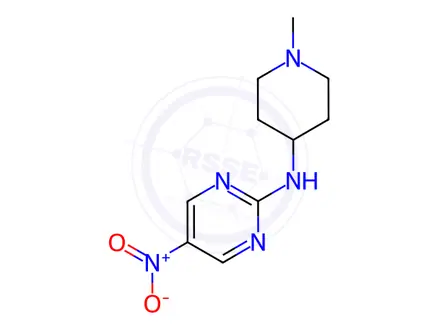Chemical structure of N-(1-methylpiperidin-4-yl)-5-nitropyrimidin-2-amine