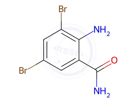 Chemical structure of 2-Amino-3,5-Dibromobenzamide