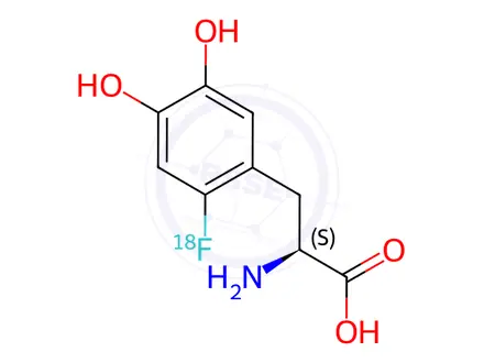 Chemical structure of Fluorodopa (18F) Injection