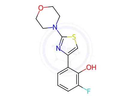 Chemical structure of 2-fluoro-6-(2-morpholinothiazol-4-yl)phenol