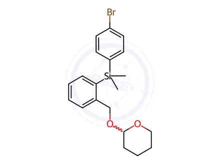 Chemical structure of (4-Bromo-phenyl)-dImethyl-[2-(tetrahydro-pyran-2-yloxymethyl)-phenyl]-sIlane