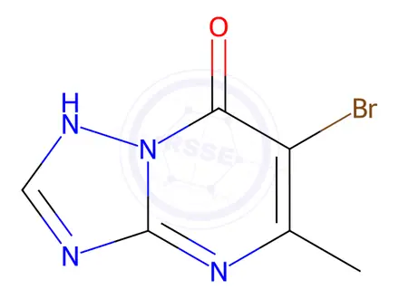 Chemical structure of 6-bromo-5-methyl-1,2,4-triazolo[1,5-a]pyrimidin-7-ol