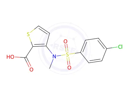 Chemical structure of 3-[[(4-Chlorophenyl)sulfonyl](methyl)-amino]thiophene-2-carboxylic acid