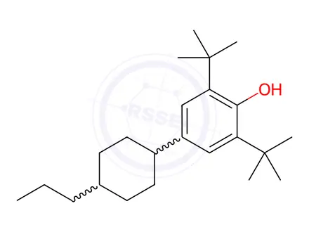 Chemical structure of 2,6-Bis(tert-butyl)-4-(4-propylcyclohexyl)phenol