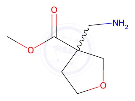 Chemical structure of 3-Furancarboxylic acid, 3-(aminomethyl)tetrahydro-, methyl ester