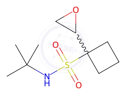 Chemical structure of N-tert-butyl-1-(oxiran-2-yl)cyclobutane-1-sulfonamide