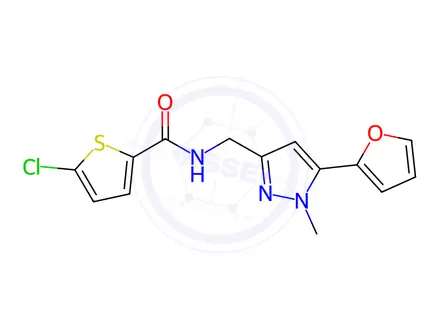 Chemical structure of 5-Chloro-N-((5-(furan-2-yl)-1-methyl-1H-pyrazol-3-yl)methyl)thiophene-2-carboxamide