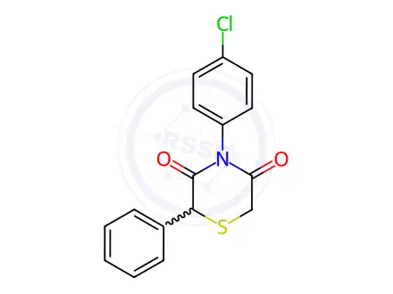Chemical structure of 4-(4-chlorophenyl)-2-phenyl-3,5-thiomorpholinedione