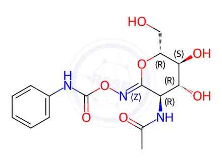 Chemical structure of O-(2-Acetamido-2-deoxy-D-glucopyranosylidene)amino N-Phenylcarbamate