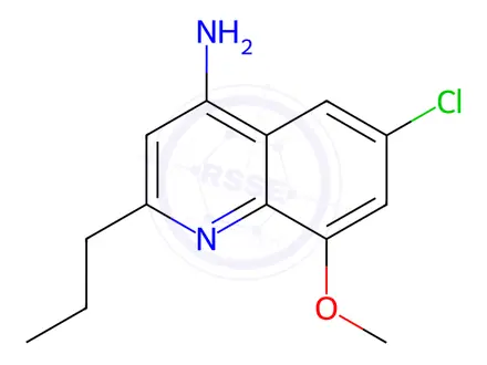 Chemical structure of 6-Chloro-8-methoxy-2-propylquinolin-4-amine