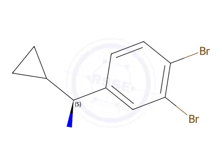 Chemical structure of (S)-cyclopropyl(3,4-dibromophenyl)methanamine