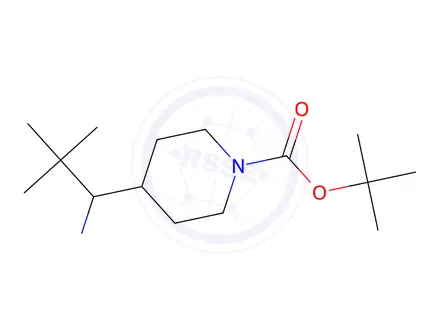 Chemical structure of tert-Butyl 4-(1-amino-2,2-dimethylpropyl)piperidine-1-carboxylate