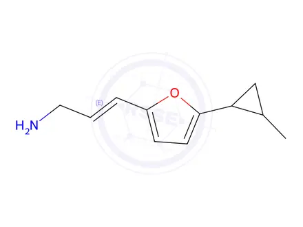 Chemical structure of 3-(5-(2-Methylcyclopropyl)furan-2-yl)prop-2-en-1-amine