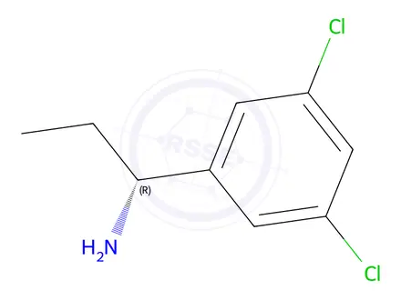 Chemical structure of (R)-1-(3,5-Dichlorophenyl)propan-1-amine hydrochloride