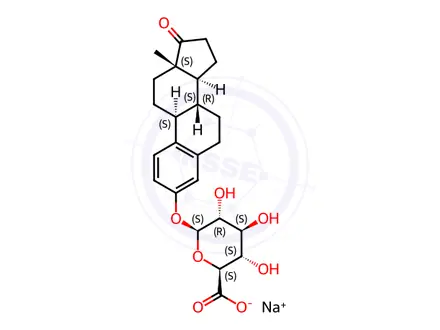 Chemical structure of Estrone Beta-D-Glucuronide Sodium Salt