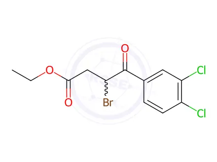 Chemical structure of Ethyl 3-broMo-4-(3,4-dichlorophenyl)-4-oxobutanoate