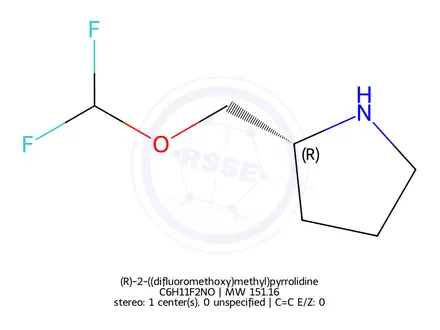 Chemical structure of (R)-2-((difluoromethoxy)methyl)pyrrolidine