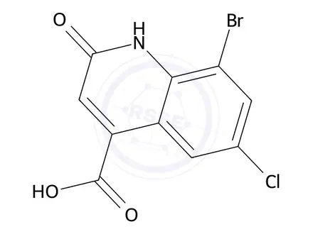 Chemical structure of 8-Bromo-6-chloro-2-oxo-1,2-dihydroquinoline-4-carboxylic acid