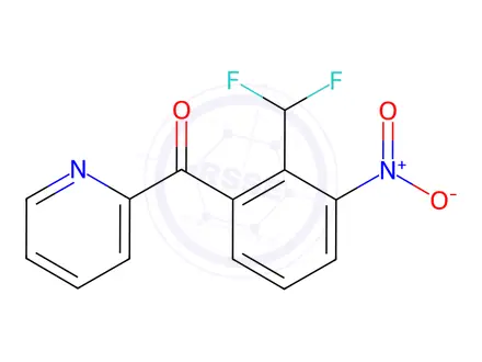 Chemical structure of 2-(2-(Difluoromethyl)-3-nitrobenzoyl)pyridine