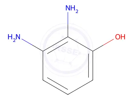 Chemical structure of 2,3-bis(azanyl)phenol