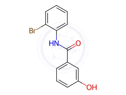 Chemical structure of N-(2-bromophenyl)-3-hydroxybenzamide