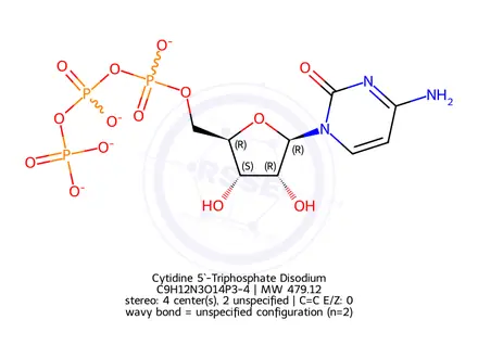 Chemical structure of Cytidine 5`-Triphosphate Disodium