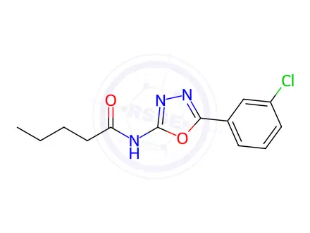 Chemical structure of N-(5-(3-Chlorophenyl)-1,3,4-oxadiazol-2-yl)pentanamide