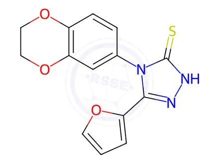 Chemical structure of 4-(2,3-DIHYDRO-1,4-BENZODIOXIN-6-YL)-5-(2-FURYL)-4H-1,2,4-TRIAZOLE-3-THIOL