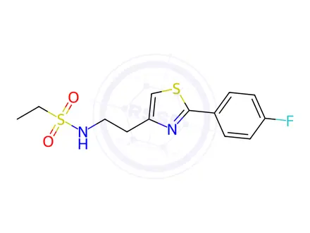 Chemical structure of N-(2-(2-(4-Fluorophenyl)thiazol-4-yl)ethyl)ethanesulfonamide