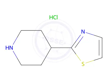Chemical structure of 2-(Piperidin-4-yl)thiazole hydrochloride