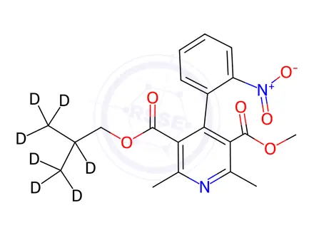 Chemical structure of Dehydro Nisoldipine-d7