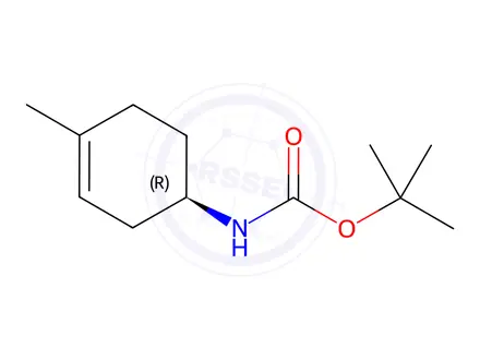 Chemical structure of Carbamic acid, N-[(1R)-4-methyl-3-cyclohexen-1-yl]-, 1,1-dimethylethyl ester