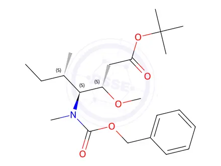 Chemical structure of tert-Butyl (3S,4S,5S)-4-(((benzyloxy)carbonyl)(methyl)amino)-3-methoxy-5-methylheptanoate