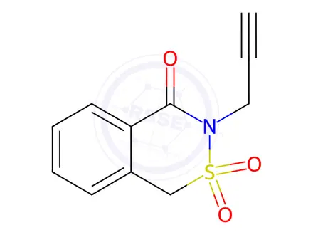 Chemical structure of 3,4-Dihydro-4-oxo-3-(2-propynyl)-1H-2,3-benzothiazine 2,2-dioxide