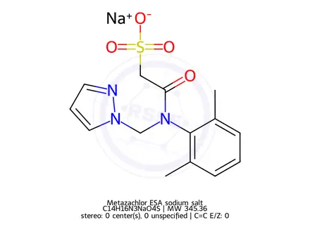 Chemical structure of Metazachlor ESA sodium salt