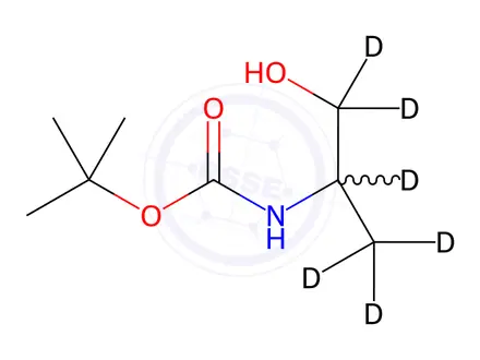Chemical structure of (±)-2-Amino-1-propanol-1,1,2,3,3-d6-N-t-BOC