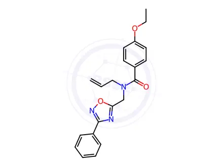 Chemical structure of 4-ethoxy-N-[(3-phenyl-1,2,4-oxadiazol-5-yl)methyl]-N-prop-2-enylbenzamide