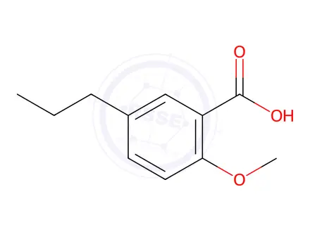 Chemical structure of Benzoic acid, 2-methoxy-5-propyl-