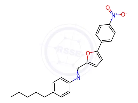 Chemical structure of N-((5-(4-Nitrophenyl)furan-2-yl)methylene)-4-pentylaniline