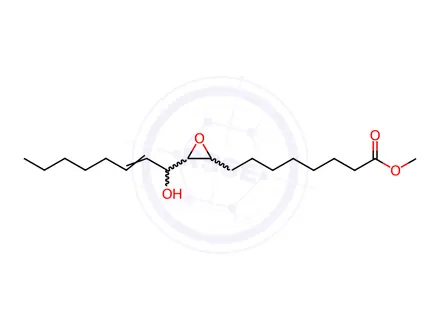 Chemical structure of 2-Oxiraneoctanoic acid, 3-(1-hydroxy-2-octen-1-yl)-, methyl ester