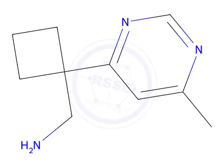 Chemical structure of (1-(6-Methylpyrimidin-4-yl)cyclobutyl)methanamine