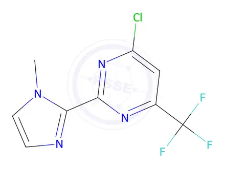 Chemical structure of 4-Chloro-2-(1-methyl-1H-imidazol-2-yl)-6-(trifluoromethyl)pyrimidine