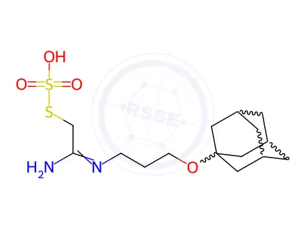 Chemical structure of Thiosulfuric acid hydrogen S-[2-[3-[(adamantan-1-yl)oxy]propylamino]-2-iminoethyl] ester