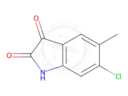 Chemical structure of 6-Chloro-5-methylindoline-2,3-dione