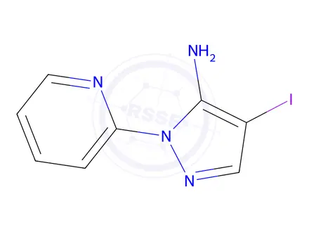 Chemical structure of 4-Iodo-1-(pyridin-2-yl)-1H-pyrazol-5-amine