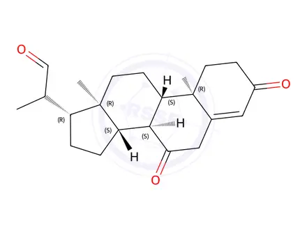 Chemical structure of 2-((8S,9S,10R,13R,14S,17R)-10,13-Dimethyl-3,7-dioxo-2,3,6,7,8,9,10,11,12,13,14,15,16,17-tetradecahydro-1H-cyclopenta[a]phenanthren-17-yl)propanal