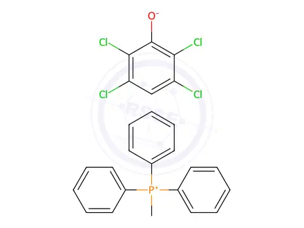 Chemical structure of methyltriphenylphosphonium, salt with 2,3,5,6-tetrachlorophenol (1:1)