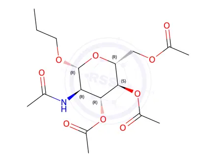 Chemical structure of Propyl 2-acetamido-3,4,6-tri-O-acetyl-2-deoxy-b-D-glucopyranoside