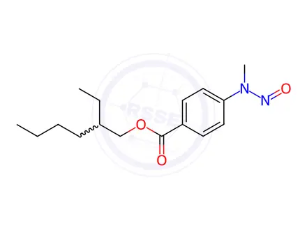 Chemical structure of N-Nitroso Desmethyl Padimate O