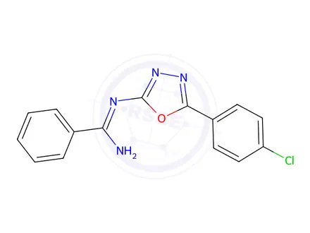 Chemical structure of N-(5-(4-Chlorophenyl)-1,3,4-oxadiazol-2-yl)benzimidamide